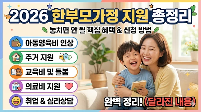 2026 한부모가정 지원금 신청 완벽 가이드: 자격 조건부터 복지로 실전 팁까지